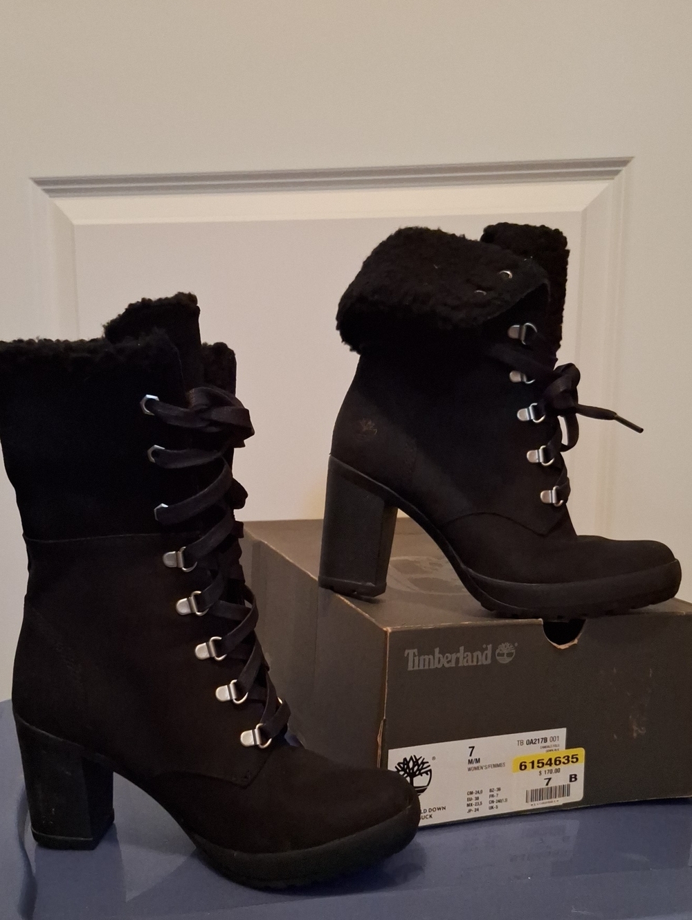 Timberland's black Nubuck Suede Lace Up Boots